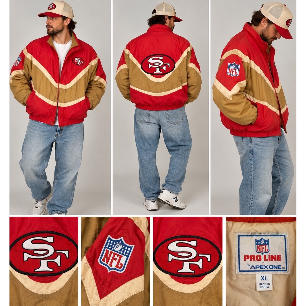 Vintage 90s San Francisco 49ers Apex One NFL Pro Line Jacket XL Oversized